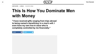 This Is How You Dominate Men with Money - VICE