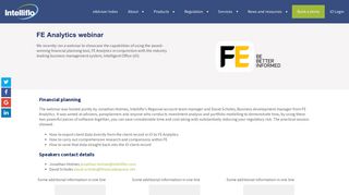 FE Analytics post webinar page - Intelliflo