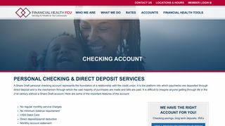 Personal Checking Account | Financial Health Federal Credit Union ...