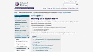 Training and accreditation - College of Policing APP