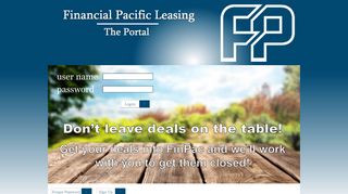 Log In - Financial Pacific Leasing