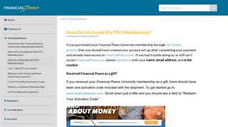 How Do I Activate My FPU Membership? - Financial Peace University