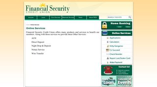 Online Services - Financial Security Credit Union