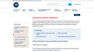 Financial Aid for Students | USAGov