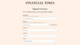 Register for FT.com | Financial Times