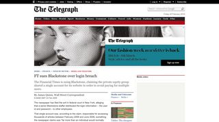 FT sues Blackstone over login breach - Telegraph