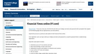 Financial Times online (FT.com) | Administration and support services ...