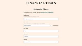 Register for FT.com | Financial Times