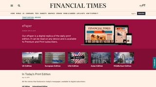Today's Newspaper | Financial Times