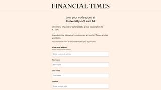 Join your colleagues at University of Law Ltd - Financial Times