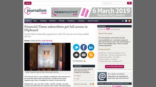 Financial Times subscribers get full access in Flipboard | Media news
