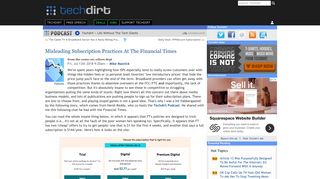 Misleading Subscription Practices At The Financial Times | Techdirt