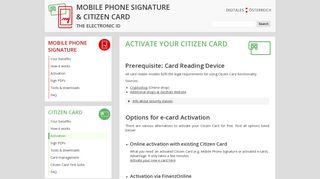 Activate Your Citizen Card : buergerkarte.at