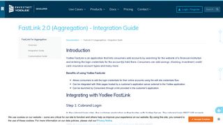 FastLink 2.0 (Aggregation) - Integration Guide | Yodlee Developer Portal