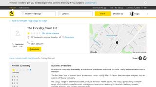 The Finchley Clinic Ltd, London | Health Food Shops - Yell