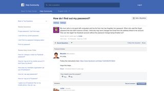 How do I find out my password? | Facebook Help Community | Facebook