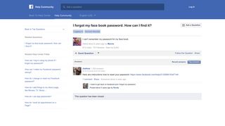 I forgot my face book password. How can I find it? | Facebook Help ...