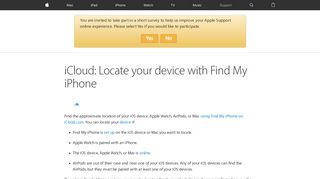 iCloud: Locate your device with Find My iPhone - Apple Support