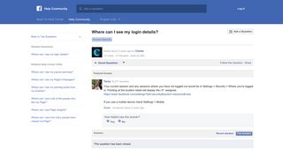 Where can I see my login details? | Facebook Help Community ...
