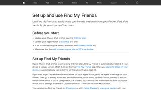 Set up and use Find My Friends - Apple Support