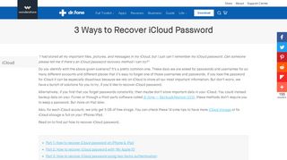 3 Ways to Recover iCloud Password- dr.fone