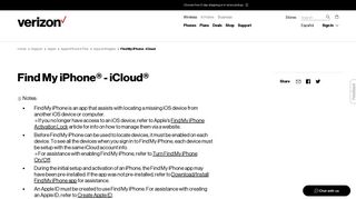 Find My iPhone - iCloud | Verizon Wireless