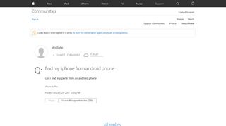 find my iphone from android phone - Apple Community