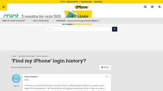 'Find my iPhone' login history? - iPhone, iPad, iPod Forums at ...