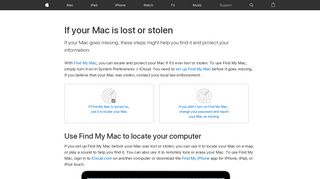 If your Mac is lost or stolen - Apple Support