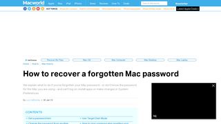 How to recover a forgotten Mac password - Macworld UK