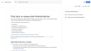 Find, lock, or erase a lost Android device - Google Support