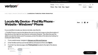 Locate My Device - Find My Phone - Website - Windows Phone ...