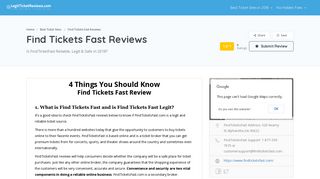 Find Tickets Fast Reviews 2018 | Is FindTicketFast Legit?