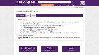 Find-A-Code Affiliate Center