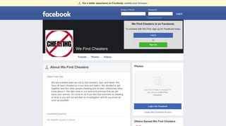 We Find Cheaters | Facebook