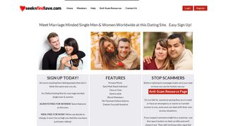 Marriage Minded Single Men & Women Dating Site. SeekNFindLove ...