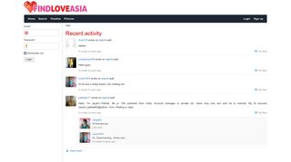 Recent activities - login - FindLoveAsia.com | Leading Free Asian ...