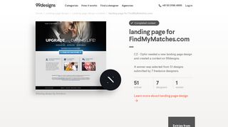 landing page for FindMyMatches.com | Landing page design contest