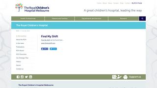 The Royal Children's Hospital : Find My Shift