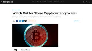 Watch Out for These Cryptocurrency Scams - Entrepreneur