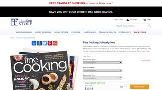 Fine Cooking Subscriptions - Taunton Store