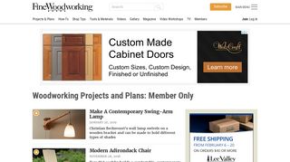 Woodworking Projects and Plans: Member Only - FineWoodworking
