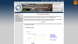 Pay your fines online - Northport-East Northport Public Library