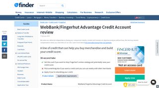 WebBank/Fingerhut Advantage Credit Account review | finder.com