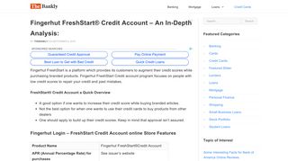Fingerhut Login FreshStart® Credit Account Review - The Bankly