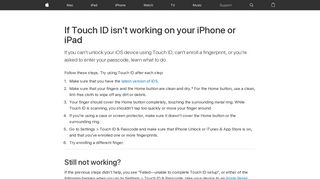 If Touch ID isn't working on your iPhone or iPad - Apple Support