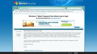Make Fingerprint the default way to login - Windows 7 Help Forums