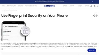 Use Fingerprint Security on Your Phone - Samsung