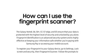 How can I use the fingerprint scanner? - The Official Samsung Galaxy ...