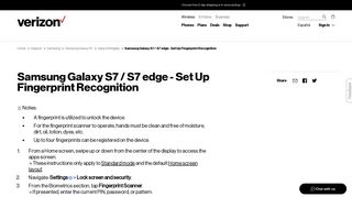 Samsung Galaxy S7 / S7 edge - Set Up Fingerprint Recognition ...